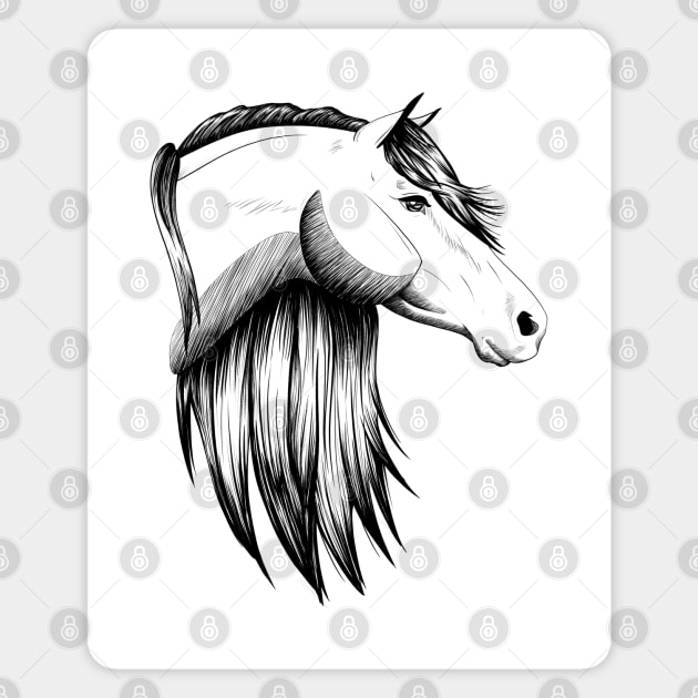 Graceful Horse Sketch Magnet by Lady Lilac